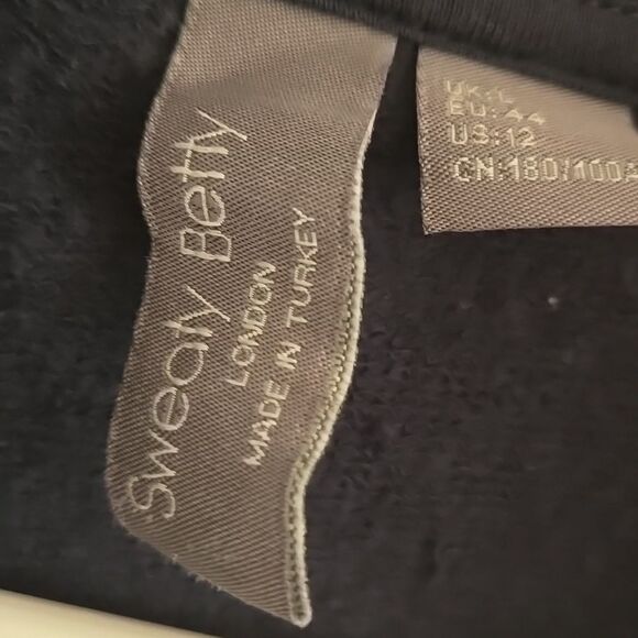 Sweaty Betty hoodie large size 12 sweatshirt  top long sleeve blue pocket Active - Picture 4 of 14